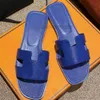 Designer Slides Sandal Slippers Beach Classic Flat Sandal Luxury Summer Lady Leather Flip Flops Men Women