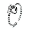 Cluster Rings Korea Fashion Key Heart-Shaped Lock Pendant For Women Opening Justerbar Kvinnlig pekfingerring Engagemangsmycken gåvor