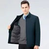 Herren-Daunenjacke, verdicktes Business-Revers, Entendaunen, warme Jacke des Vaters mittleren Alters, Herren