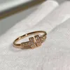designer Gold Band Rings Jewelry T Double Female Rose Gold White Fritillaria Adjustable Ring