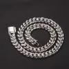Hip Hop925 Srebrny płaski kubański naszyjnik dla kobiet Man Fashion Blossowy bez kamieni łańcuchowa biżuteria ślubna