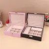 Display Portable Princess Cosmetics Box Small Simple Earrings Bracelet Ring Doublelayer Jewelry Box Necklace Storage Box