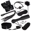 Kit di bondage per adulti 10 pezzi Set giochi sadomaso Giocattoli fetish Mano piede Frusta Corda Benda Giocattoli sessuali per coppie Giocattoli erotici J1905254206781