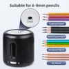 Tenwin Kawaii Electric Pencil Sharpener Cute Stationery 6-8mm Color Pen Automatic Sharpen School Office Supply Free Ship 240109