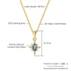 Hangers LAMOON Ster Hanger Ketting Voor Vrouwen 925 Zilveren Natuurlijke London Blue Topaz 14K Vergulde Fijne Sieraden LMNI114