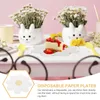 Wegwerpservies 20 stuks Kerstborden Bloempapier Feestdiner Servies Taart Witte Bruid