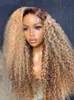 Livraison gratuite pour les nouveaux articles de mode en stock Souligraphes Human Human Human ombre HD Lace Deep Vave Frontal Brésilien Brésilien Curly Wigs Femmes