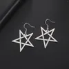 Boucles d'oreilles pendantes LIKGREAT pentagramme étoile pendentif Hippie en acier inoxydable goutte pour femmes Punk amulette 2024 tendance bijoux cadeau