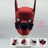 Fashion Puppy Cosplay Costumes with Black Red Detachable Full Head Hood Mask for Fetish BDSM Bondage Crawling Sex Toys 240109