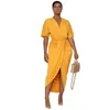 Women's Swimwear Beach Dress And Tunics Bikini 2024 Crochet Exit Sexy Neck Solid Color Pleated Split Summer Polyester Women Suit Long Tunic