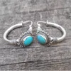 Boucles d'oreilles créoles Vintage Boho en pierre naturelle pour femmes, pendantes de fête rétro, tendance 2024, bijoux d'oreille, accessoires cadeaux