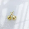 Yunli Real 18K Gold Ball Stud örhängen Pure Solid AU750 Earring for Women Fine Jewelry Gift 240109