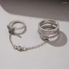 Cluster Ringen Prachtige Vlinder Kristallen Kwastje Ketting Ring Voor Vrouwen Drie Laag Strass Vinger Gezamenlijke Charme Trendy Sieraden Geschenken