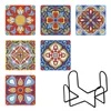 Table Mats 9.5x9.5cm Handmade Diamond Cup Coasters 6pcs Rich Colour And Shape Kitchen Met Home Decor