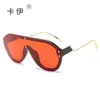 Designer-Sonnenbrillen Neue All-in-One-Sonnenbrille F, einteilige 8101-Sonnenbrille, großer Rahmen, modische beige Nagelmetallsonnenbrille für Männer und Frauen CIOF