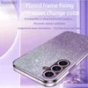 Casos de telefone celular para Samsung Galaxy A54 A53 A52 A13 A34 A33 A24 A52S A14 5G 4G Caso Luxo Gradiente Glitter Chapeamento À Prova de Choque Clear Phone CoverL240110