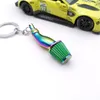 Fashion metal designer Keychain modified car Glitz plating process Car shift hub Turbo shock absorber model Mini keychain