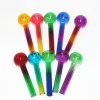 Premium Thick Pyrex Burner Pipe 10cm 4IN Colorful Glass Tube Wax Oil Burner Smoking Hand Water Pipes BJ