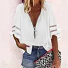 Women's Blouses Sexy Summer Blouse Solid Color Daily Wear Metal Hoop Striped Women Top