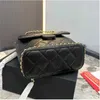 Caviar schoudertassen ketting luxe dames mini rugzak leer gewatteerde handtas klassieke klep emmertas crossbody designer portemonnee trend munt purpen koffer