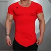 T-shirts pour hommes Chemise de sport à séchage rapide Hommes Slim Fit Compression Top Manches courtes O-cou Hommes Courir T-shirts Gym Formation SportswearL240110