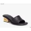 Luxury Women sandal slipper slide heels Women's Baguette Fur SLIPPER nappa leather mules slide Sculptural metal heel open toe 35-42