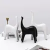 Nordic Black and White Horse Abstract Ornaments Home Living Room TV Cabinet Animal Figurines Wine Cabinet Study Decoration 240109