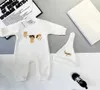 Tute infantili di lusso ragazzi ragazze Set due pezzi Body in peluche per bambini Taglia 59-100 designer neonato Abito strisciante e cappello Jan10