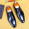 Chaussures Oxford à bout d'aile faites à la main pour hommes, en cuir de veau véritable, robe à bout pointu, classique, Business, Derby formel, 240110