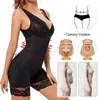 Shapewear para mulheres barriga controle bodysuits rendas meados da coxa bunda levantador corpo inteiro shaper cintura trainer espartilho 240109