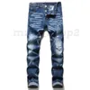 Jeans denim da uomo Pantaloni strappati neri Pantaloni stile rotto Motocicletta Rock Revival Jean Badfriend Jeans Slim Fit Nero Bianco Buoni jeans americani 414