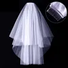 Bridal Veils Short Wedding Veil With Comb Cut Edge 2 Layers Simple Mariage Accessories