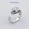 Hoge kwaliteit Carter 18k gouden vakantie cadeau ring sieraden mode mode temperament luipaard hoofd paar ring Aziatisch goud gepersonaliseerd met originele doos