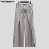 Pants INCERUN Men Thai Fisherman Pants Loose Vintage Solid Color Women Pants 2022 Streetwear Joggers Wide Leg Pants Men Trousers S5XL