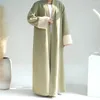 Vêtements ethniques Patchwork Dubai Abaya Poignets larges Poches latérales Kimono Femmes musulmanes Islamique Élégant Hijabi Outwear Ramadan (Pas d'intérieur)