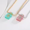 Cute NO5 Pendant Necklace Perfume Bottle Zircon Clavicle Chain Necklace for Gift Party