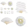 Otros suministros para fiestas festivas 100 unids 21 cm ventilador de mano papel blanco abanicos plegables de bambú plegados de mano para la iglesia regalo de boda fav dhxd8