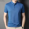 Homens camisetas High End 50% Algodão Nova Marca de Verão Polo Camisas Para Homens 2023 Manga Curta Casual Cor Sólida Tops Fashions Roupas MenL240110