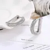 Stud S925 Sterling Silver Real Moissanite Letter D Hoop Earring For Women Sparkling Lab Diamond Ear Buckle Fine Jewelry Gift YQ240110