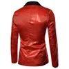 Kostymer för män avslappnad 3D digital tryckning blazers enkelknapp party scen nattklubb glänsande cool prestanda rött guld 240110