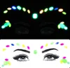 Autocollant de tatouage temporaire lumineux brillant dans l'obscurité Fluorescent imperméable tatouage visage autocollant fête maquillage Art T1907114468893