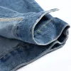 Blauw mouwloos jeansjack voor heren, gescheurd denim vest, cowboyvest, heren, katoen, slim fit, hiphop, streetwear, tanks, oversized 6XL 240109