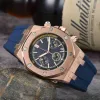 Men's watches designer Luxury A P business fashion watch six hands full function running second quartz man watch 42mm men elite color classic resin strap Chronograph