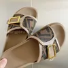 Luxe ontwerpers sandalen voor heren Dames Mode Klassieke suède pantoffels Dikke bodem Flats Leer Rubberen slippers Strandschoenen Loafers Maat 35-44