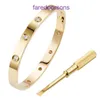 Carter Bracelets Bracelet de créateur pour femmes V carte d'or vis à la maison 18 carats en or rose version large perceuse bracelet boucle d'amour ont une boîte-cadeau