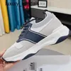 Berluti Sneakers Mens Shoes Shadow Kint Leather Sneaker New Blue Mens Sticke Splice Casual Sports Bekväm och andas med Lazy RJ