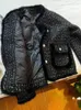 Женская одежда, осенне-зимняя элегантная короткая стеганая куртка с круглым вырезом, корейская мода, простота, женские пальто 240109
