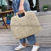 Totes casual rattan large capacity tote for women wicker woven wooden handbags summer beach str bag lady big purses travel sac 2021stylishhandbagsstore