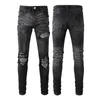 Men's Pleated Cashew Floral Jeans Slim Leg Jeans