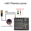 Lomeho 4 Mono Channel Mixing Console 7 Band Eq 48V 16 Effects Karaoke MUTE DJ Remote Control Bluetooth Audio Audio Mixer AMUT4 240110